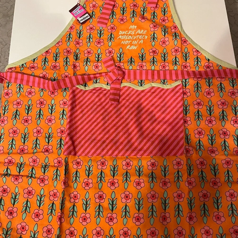My Ducks Are Definitely Not‎ in a Row Colorful Kitchen Apron NWT Cotton (x)